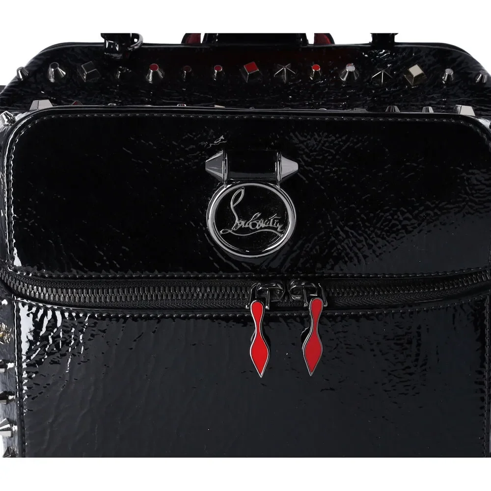 Christian Louboutin Textured Patent Calfskin Rubylou Backpack Black
